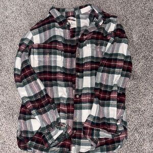 Women’s American Eagle Outfitters Plaid Button Down Shirt - Red, Green, White